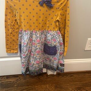 Matilda Jane Mustard and Purple Dress - Size 10